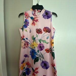 Floral Sleeveless Pink Dress